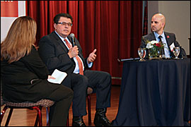 Secretary Pablos sitting on stage with Mexican entrepreneurs.