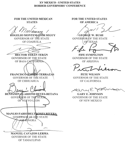 XV Conference Signatures